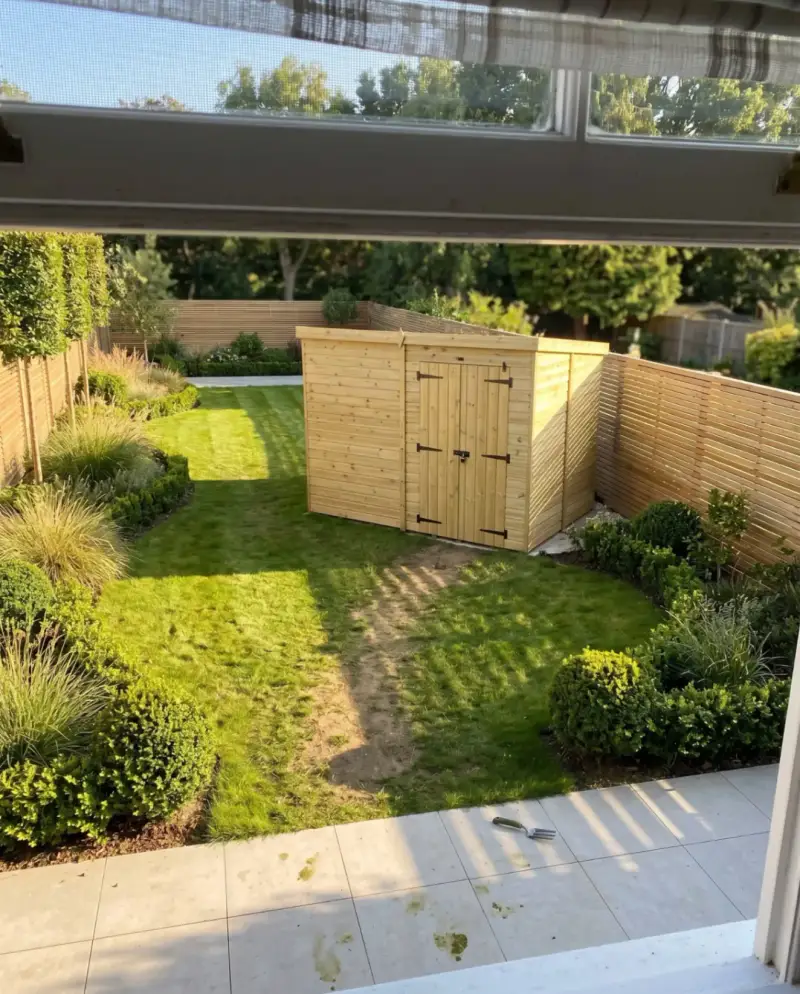 Total Sheds building in a customer's garden