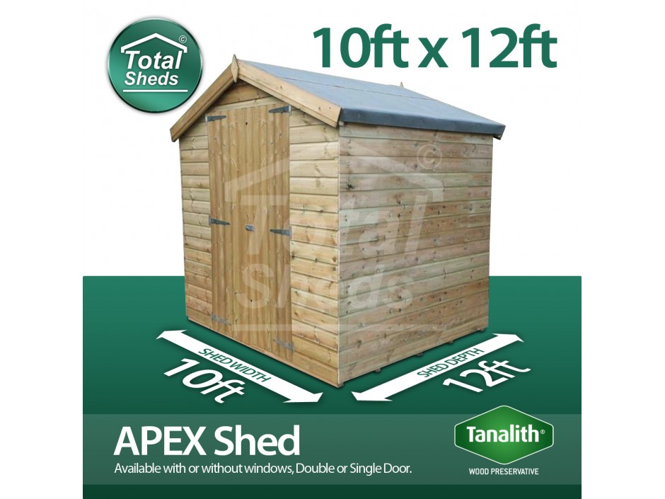 10ft X 12ft Apex Shed