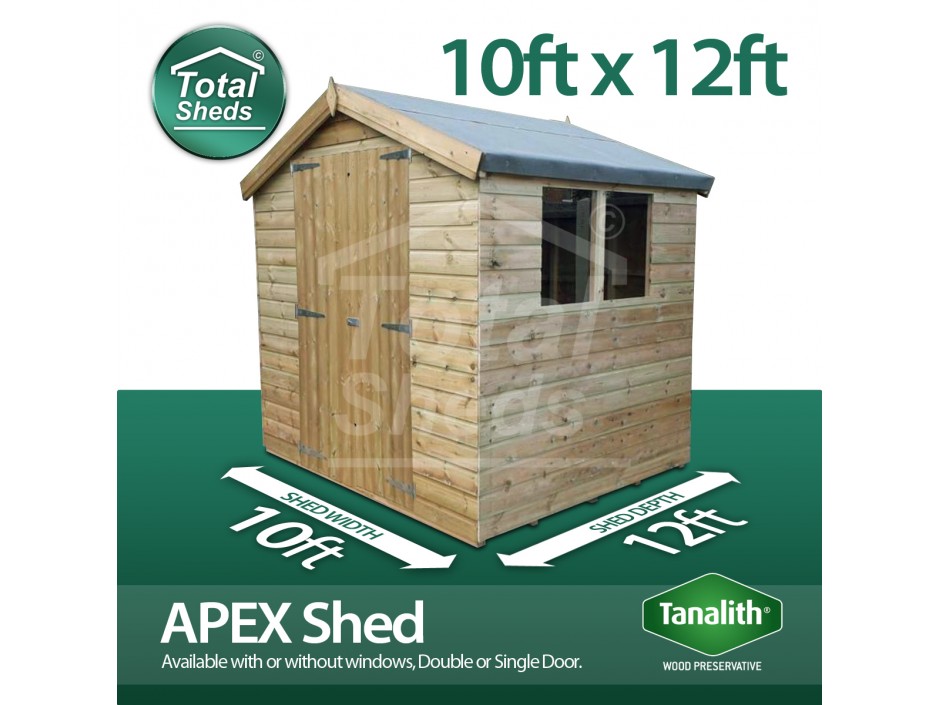10ft X 12ft Apex Shed