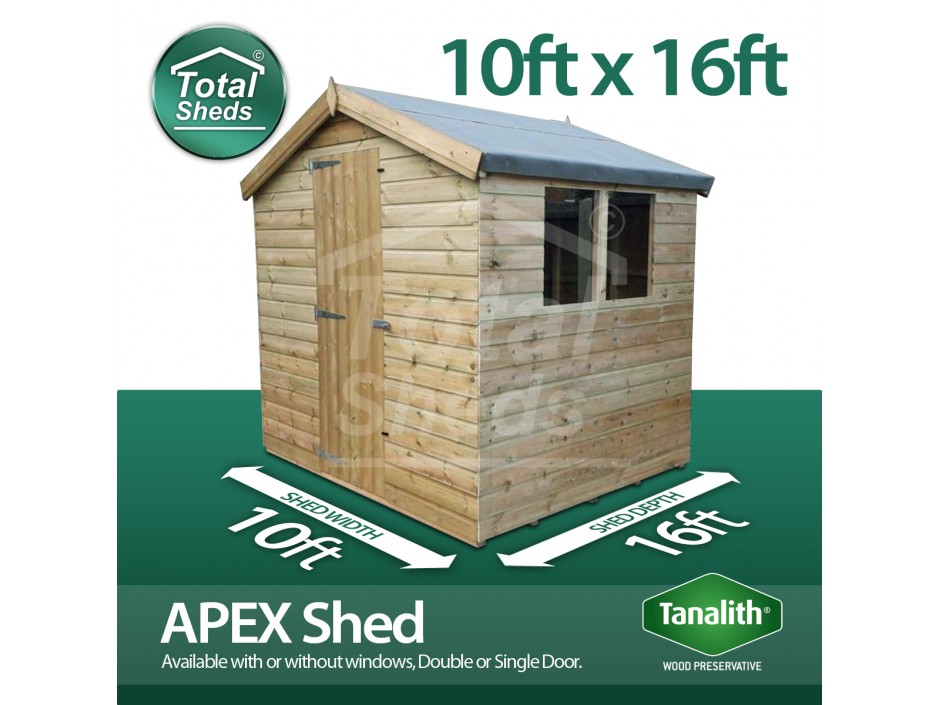 10ft x 16ft Apex Shed