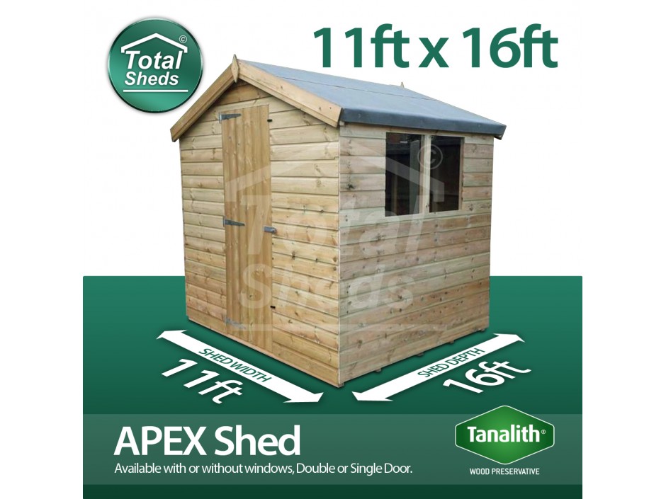 11ft x 16ft Apex Shed