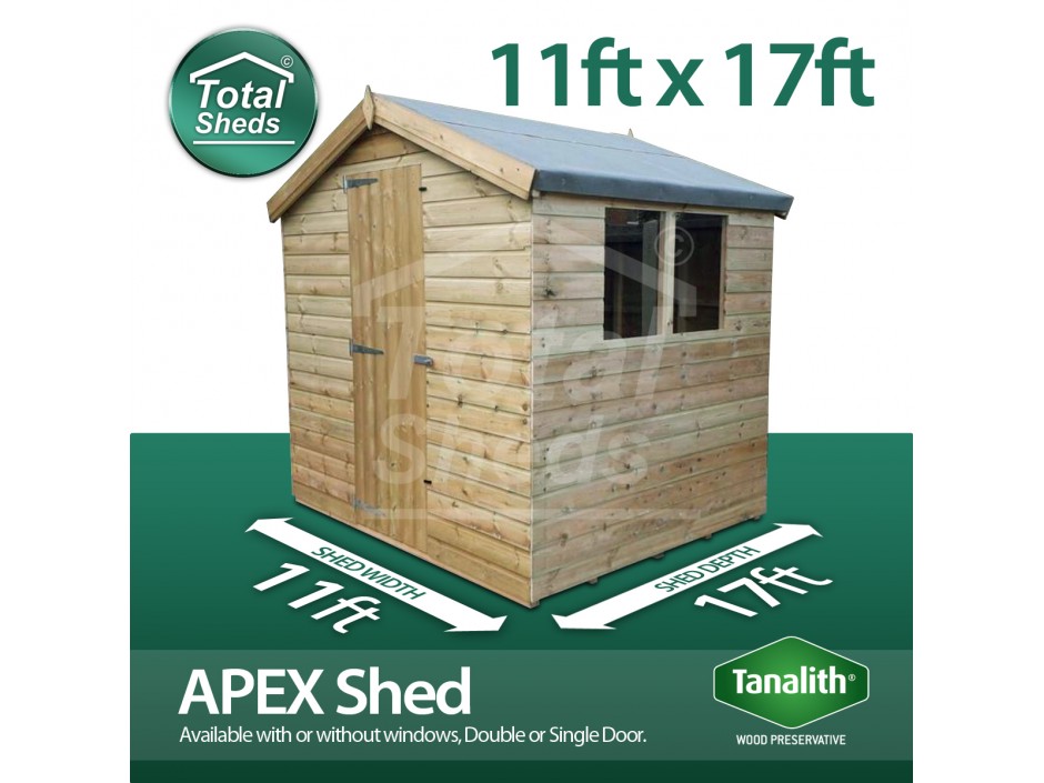 11ft X 17ft Apex Shed