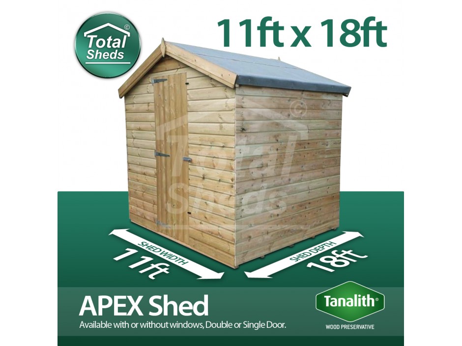 11ft X 18ft Apex Shed