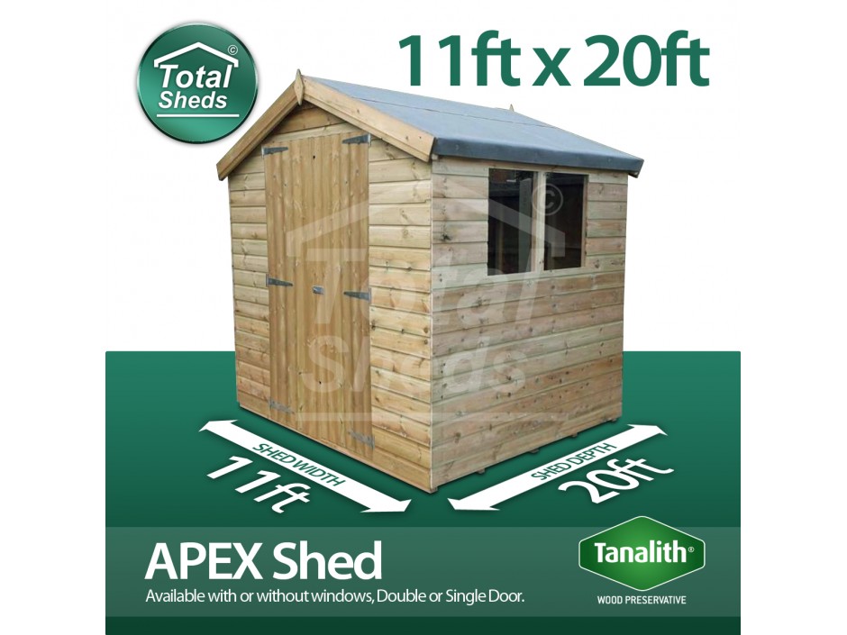 11ft X 20ft Apex Shed