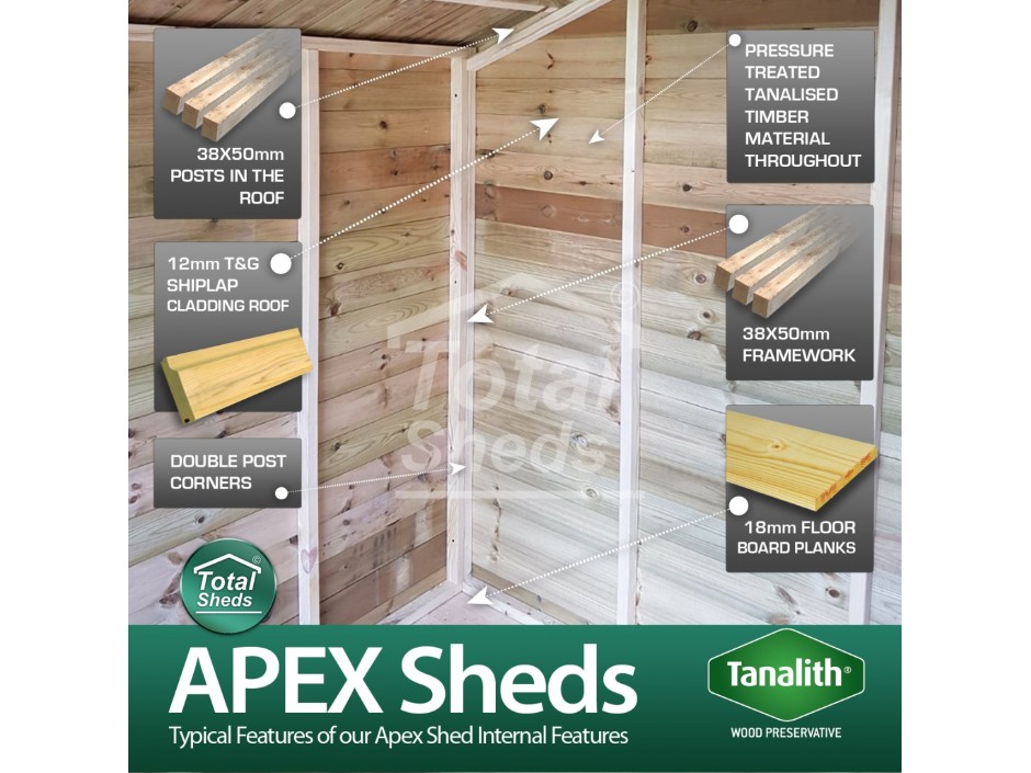 8ft X 17ft Apex Shed