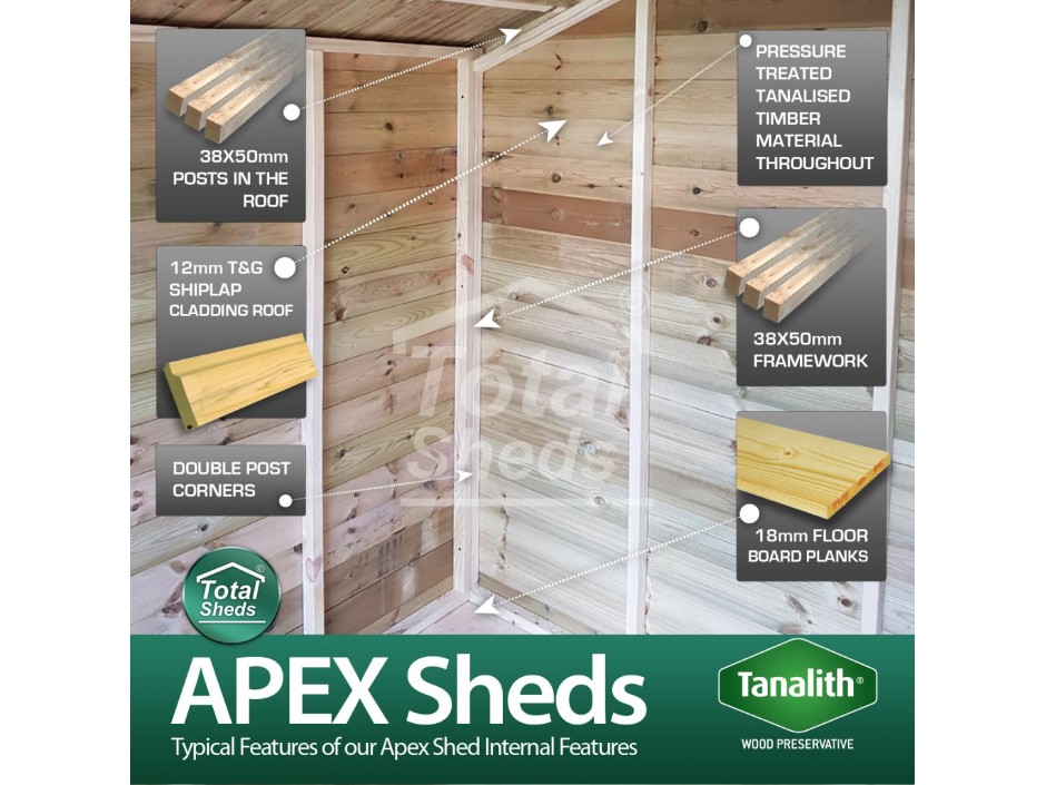 11ft X 11ft Apex Shed