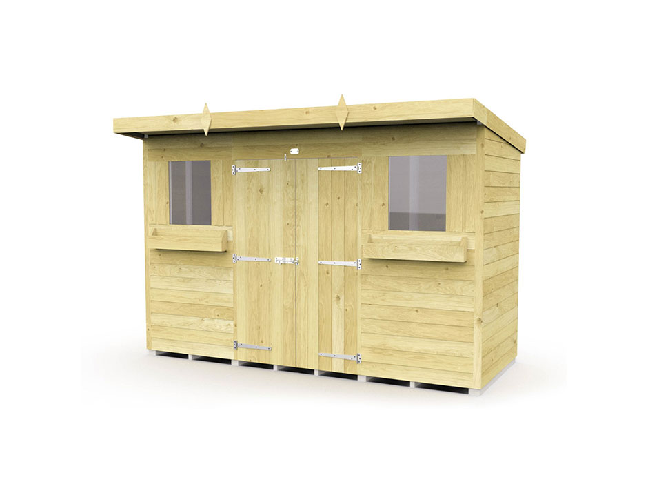 F&F 10ft x 4ft Pent Summer Shed