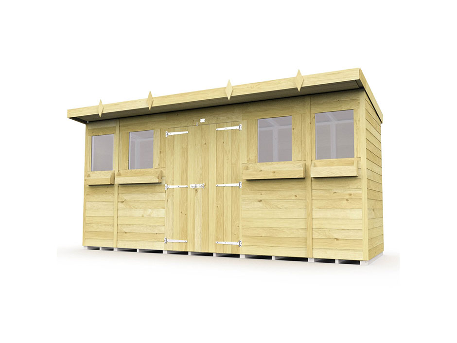 F&F 14ft x 4ft Pent Summer Shed