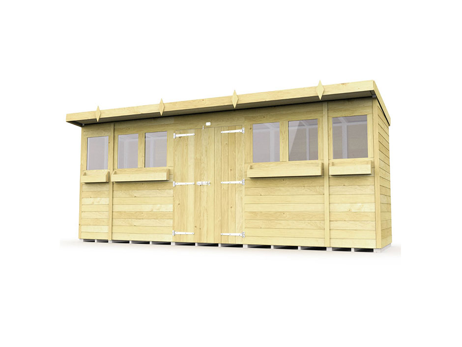 F&F 16ft x 4ft Pent Summer Shed