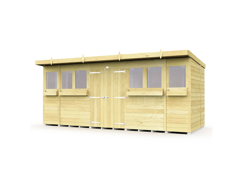 F&F 16ft x 6ft Pent Summer Shed