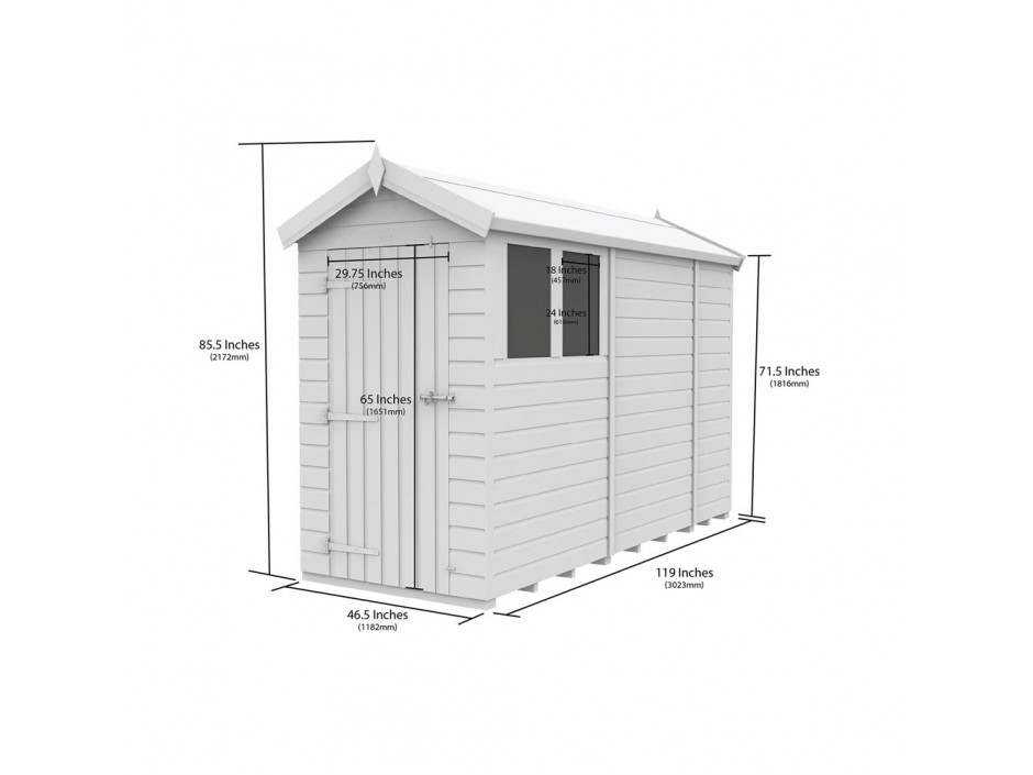 F&F 4ft x 10ft Apex Shed