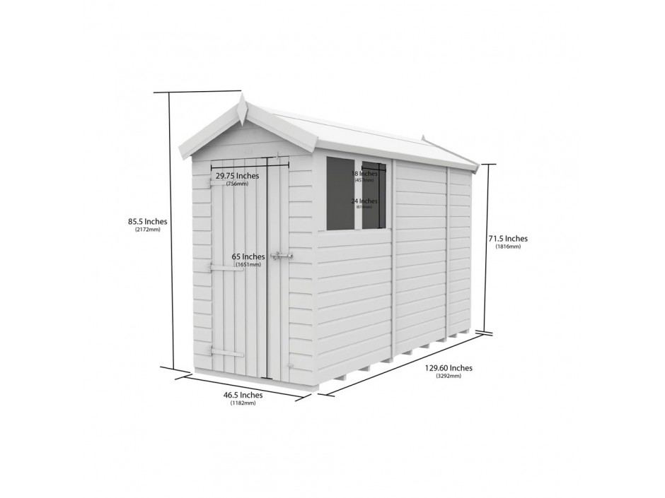 F&F 4ft x 11ft Apex Shed