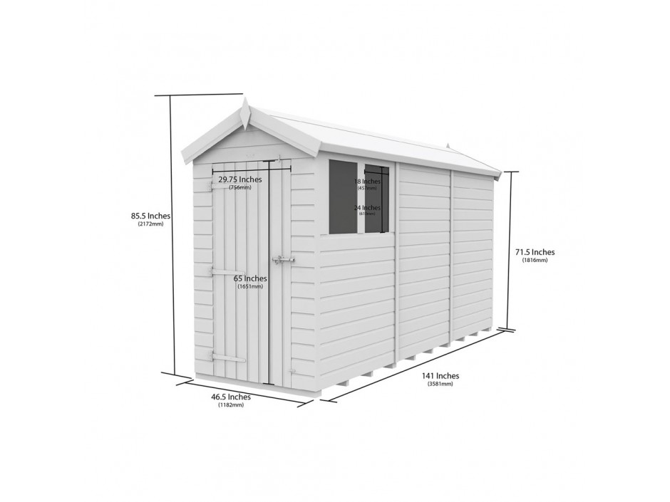 F&F 4ft x 12ft Apex Shed