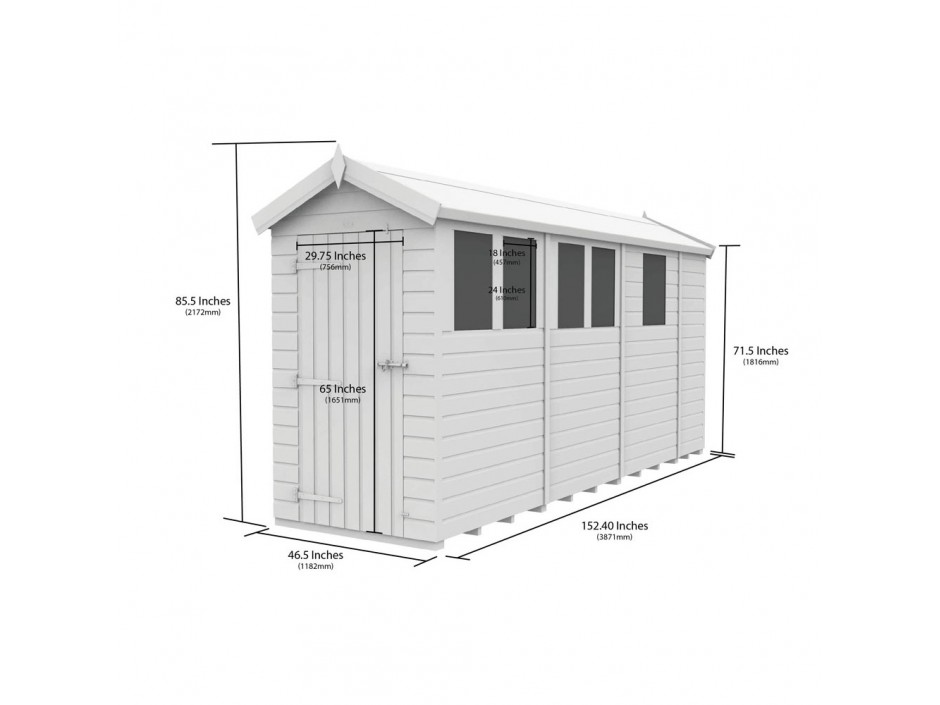 F&F 4ft x 13ft Apex Shed