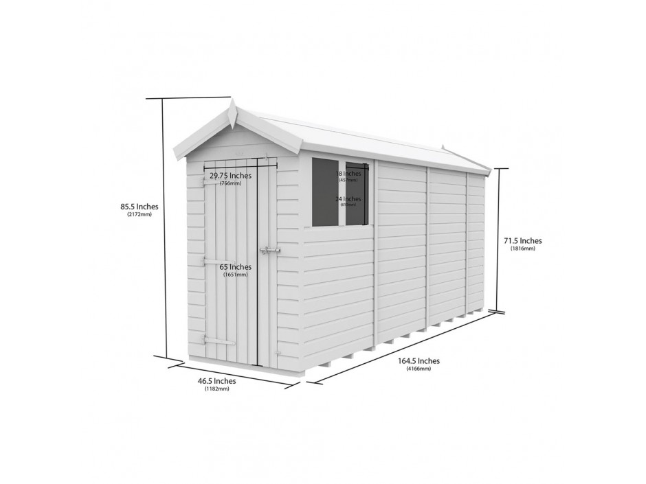 F&F 4ft x 14ft Apex Shed