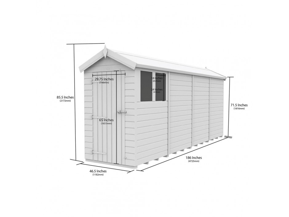 F&F 4ft x 16ft Apex Shed