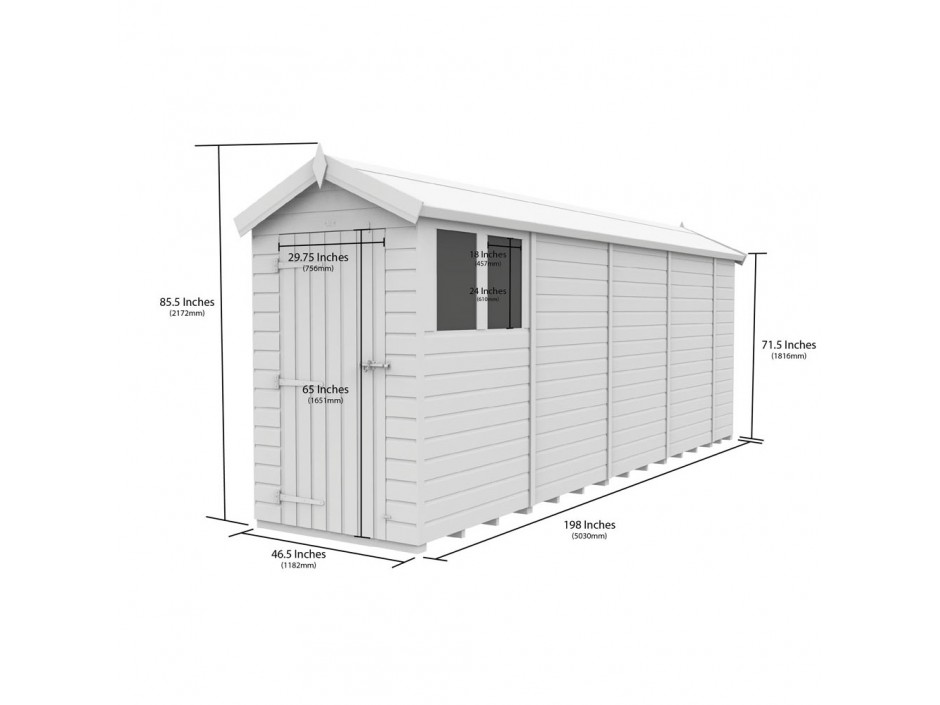 F&F 4ft x 17ft Apex Shed