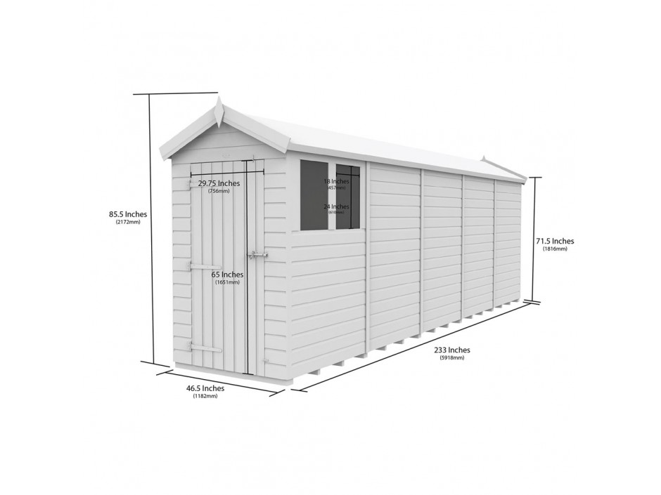 F&F 4ft x 20ft Apex Shed