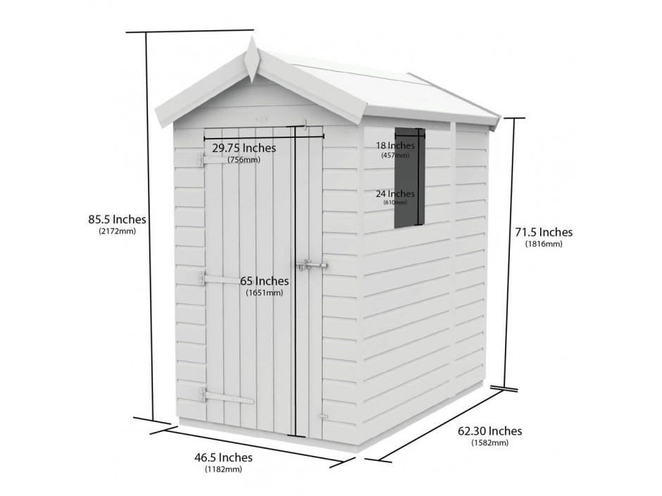 F&F 4ft x 5ft Apex Shed