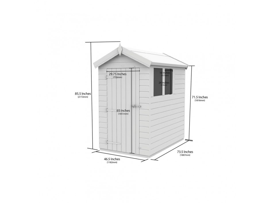 F&F 4ft x 6ft Apex Shed