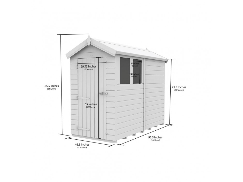 F&F 4ft x 8ft Apex Shed