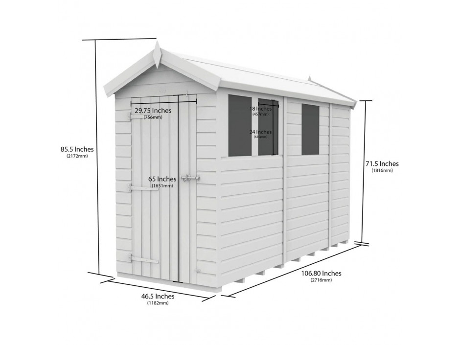 F&F 4ft x 9ft Apex Shed