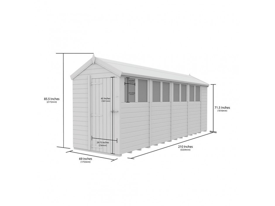 F&F 5ft x 18ft Apex Shed