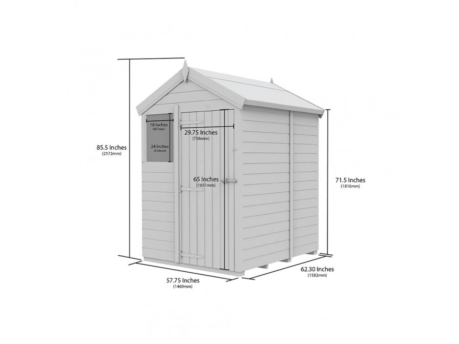 F&F 5ft x 5ft Apex Shed