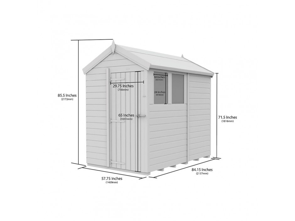 F&F 5ft x 7ft Apex Shed