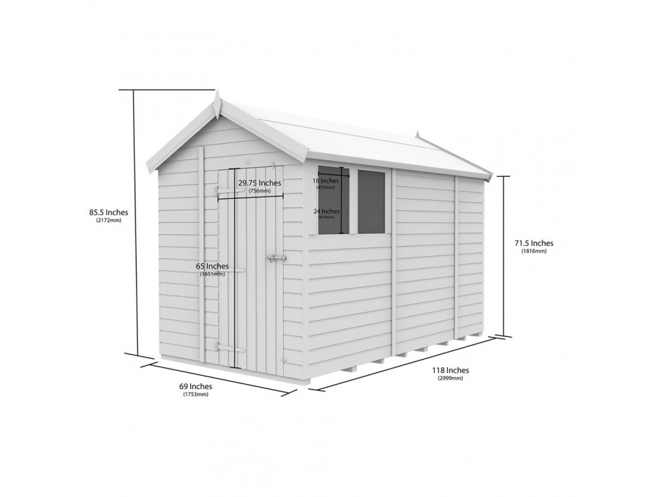 F&F 6ft x 10ft Apex Shed