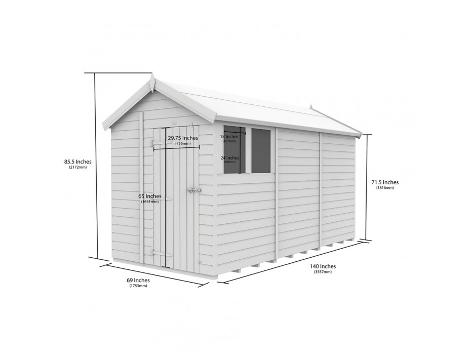 F&F 6ft x 12ft Apex Shed