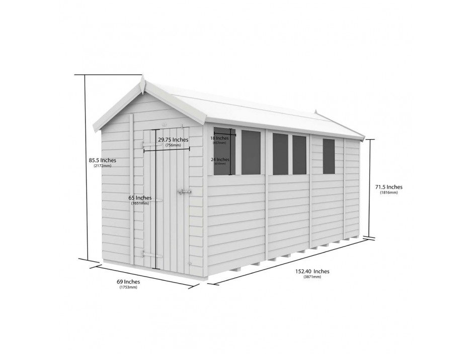 F&F 6ft x 13ft Apex Shed
