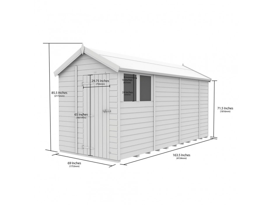 F&F 6ft x 14ft Apex Shed