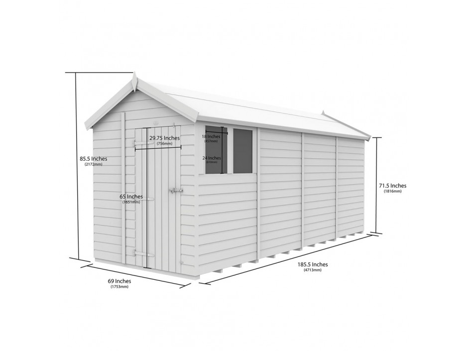 F&F 6ft x 16ft Apex Shed