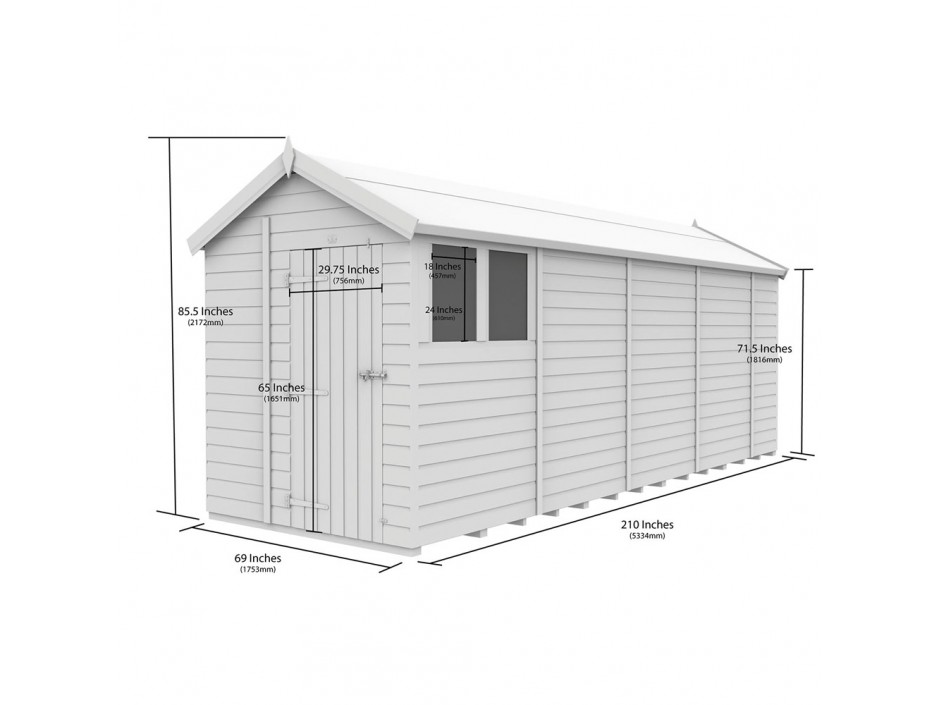 F&F 6ft x 18ft Apex Shed