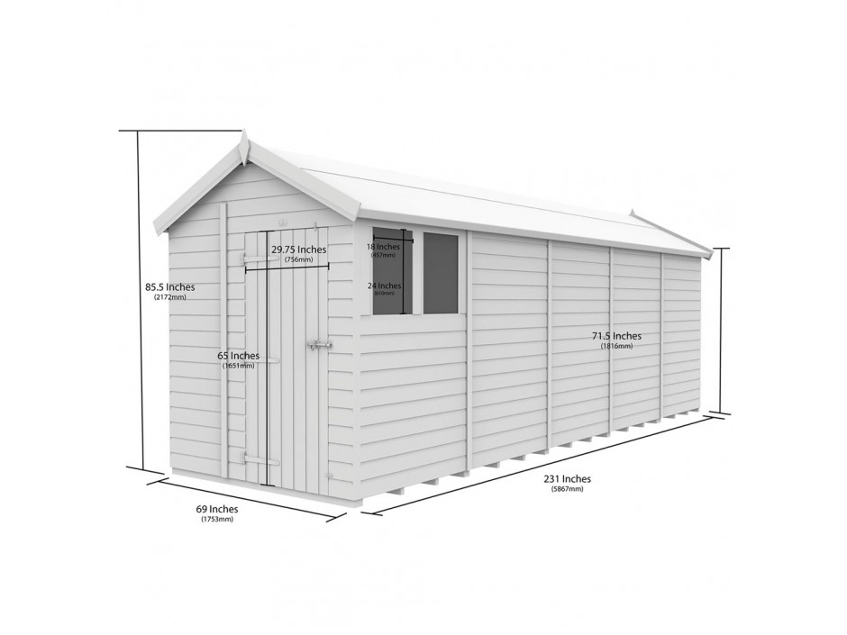 F&F 6ft x 20ft Apex Shed
