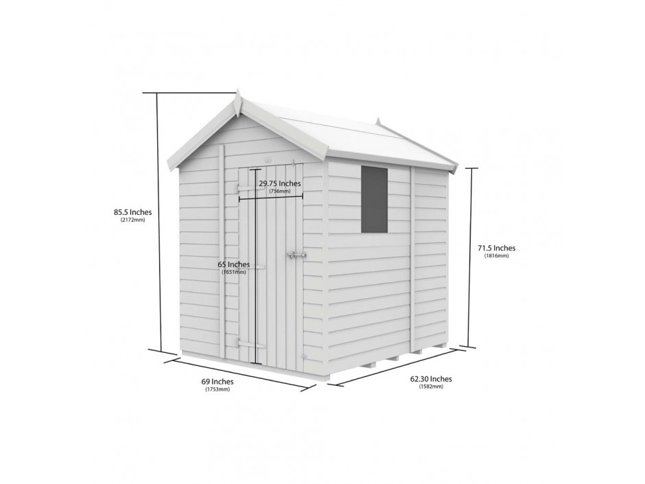 F&F 6ft x 5ft Apex Shed