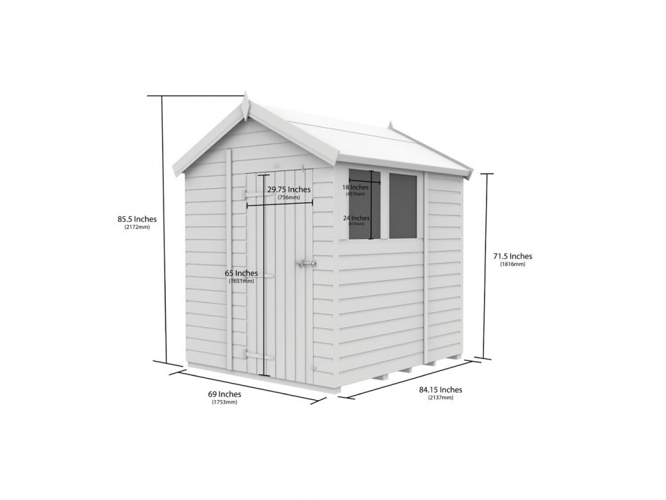 F&F 6ft x 7ft Apex Shed