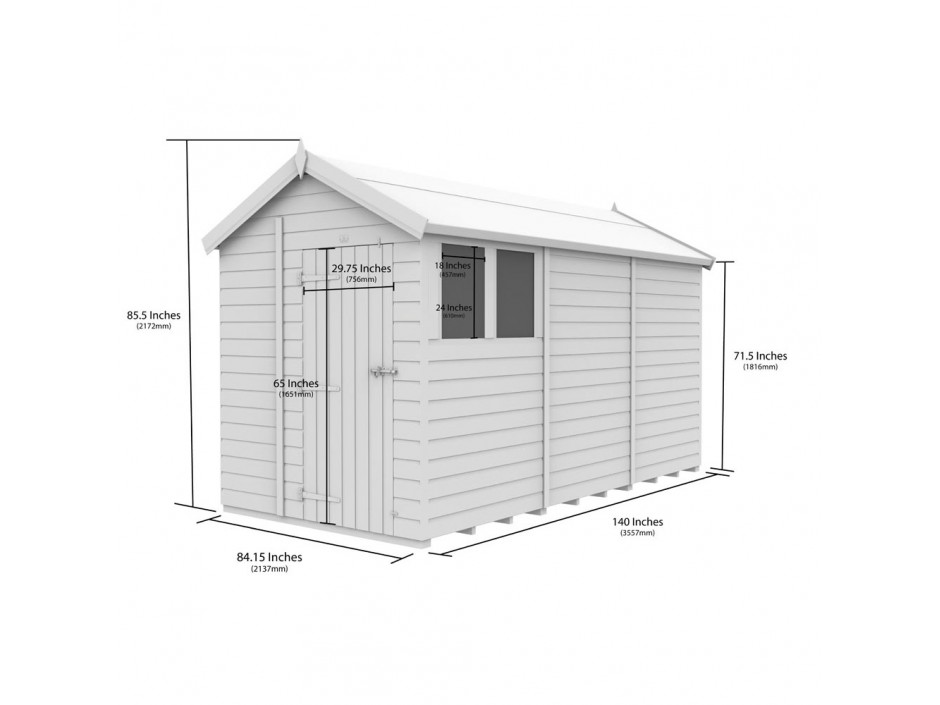 F&F 7ft x 12ft Apex Shed