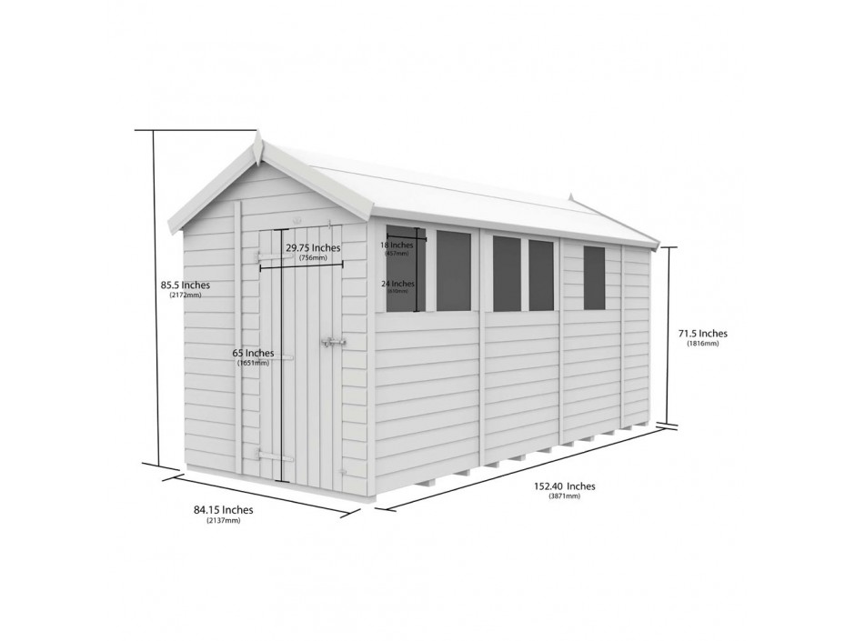 F&F 7ft x 13ft Apex Shed