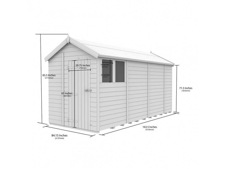 F&F 7ft x 14ft Apex Shed