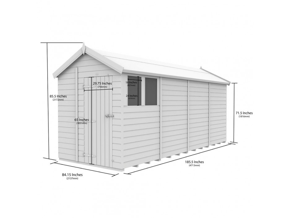 F&F 7ft x 16ft Apex Shed