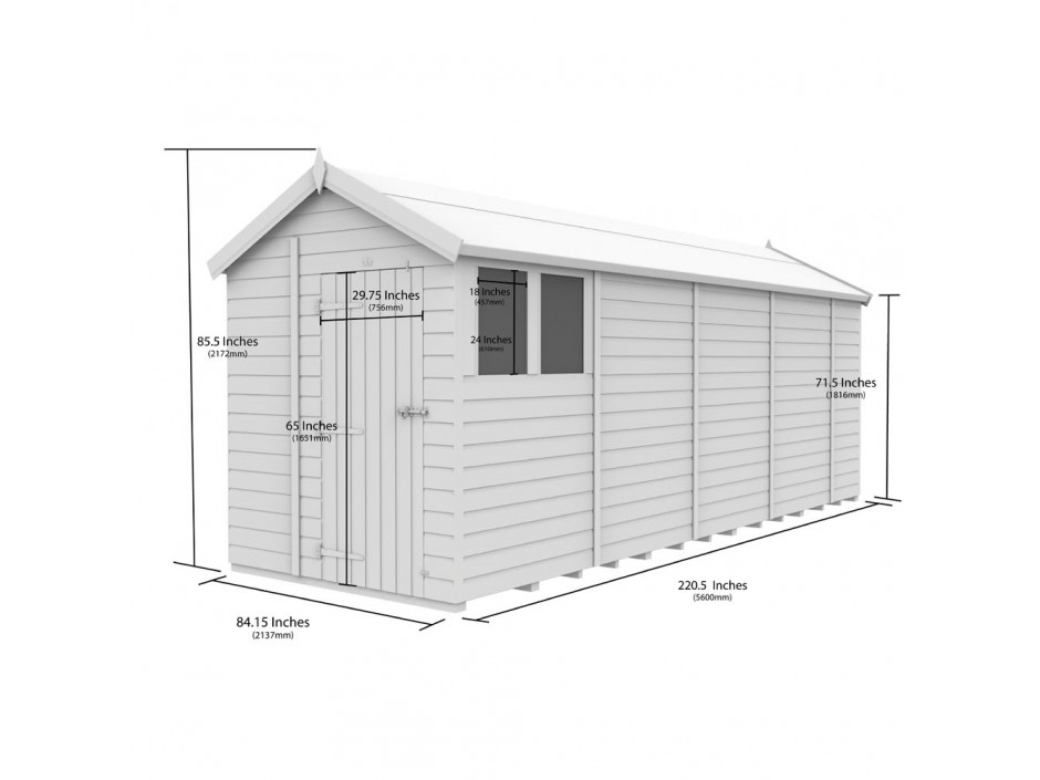F&F 7ft x 19ft Apex Shed
