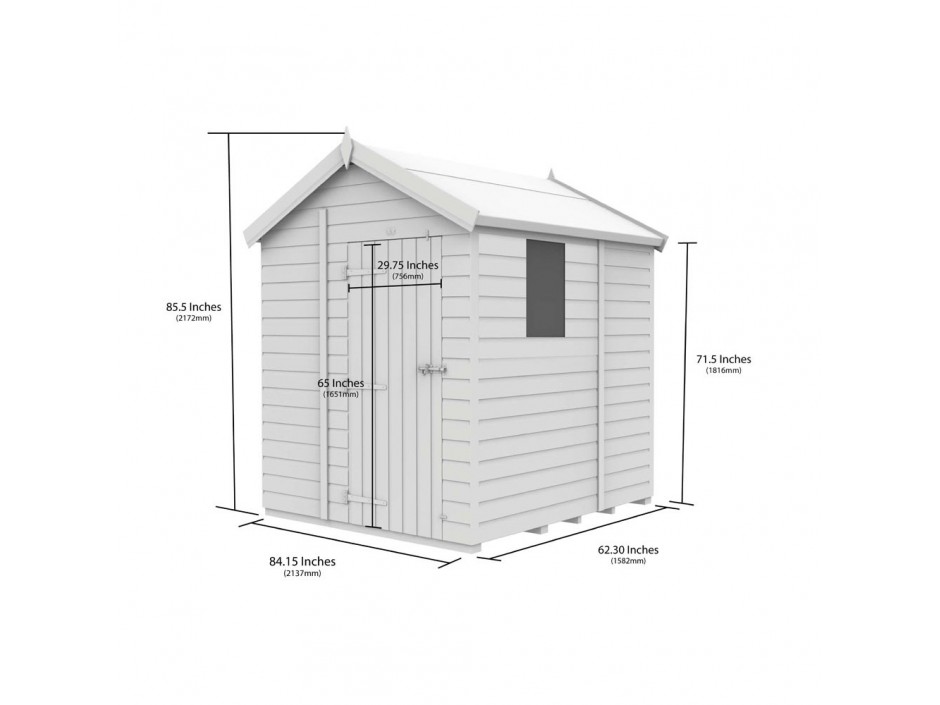 F&F 7ft x 5ft Apex Shed