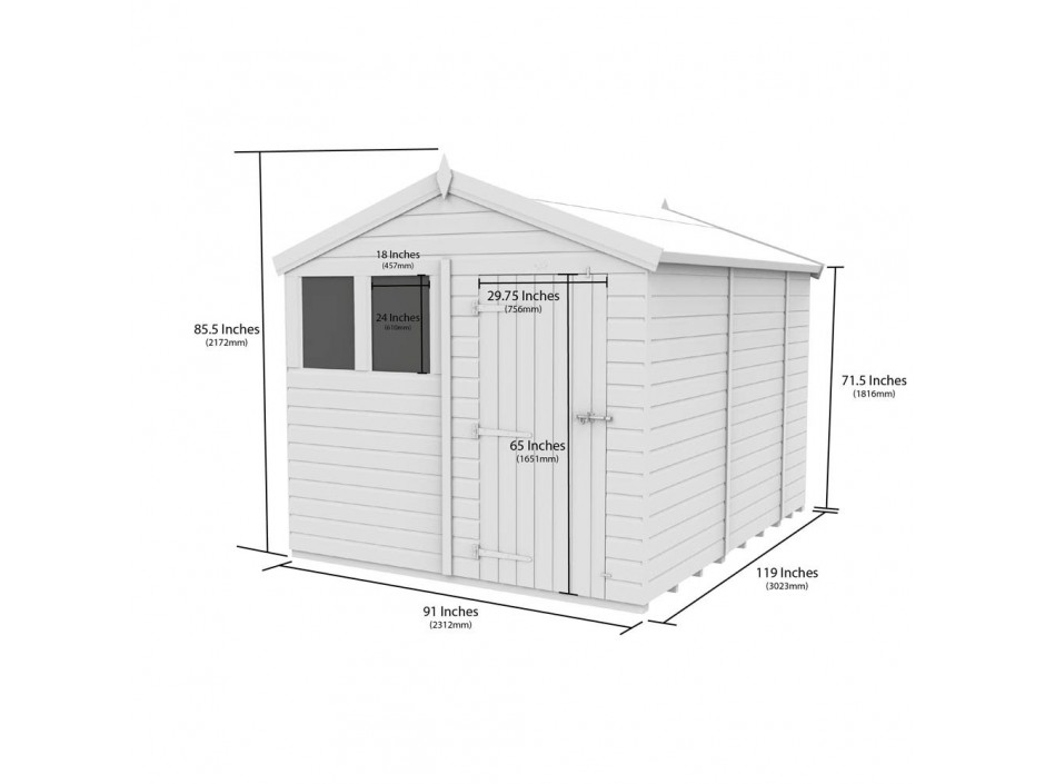 F&F 8ft x 10ft Apex Shed