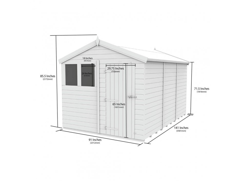 F&F 8ft x 12ft Apex Shed