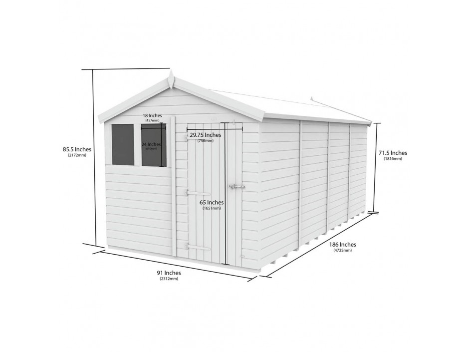 F&F 8ft x 16ft Apex Shed