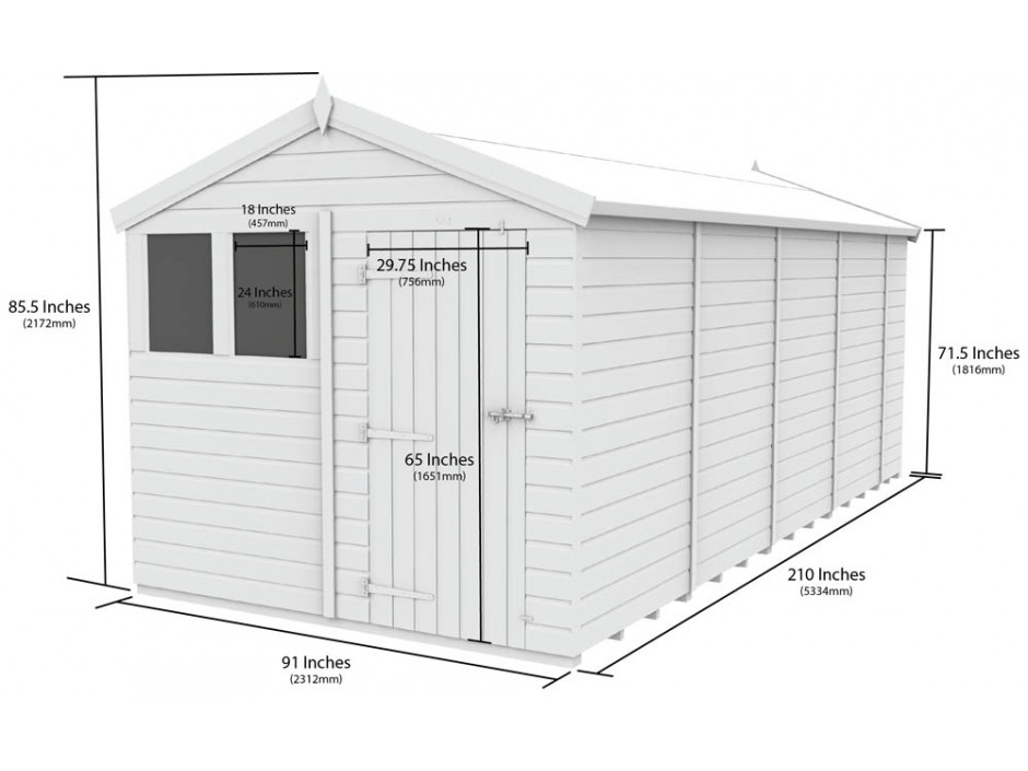 F&F 8ft x 18ft Apex Shed