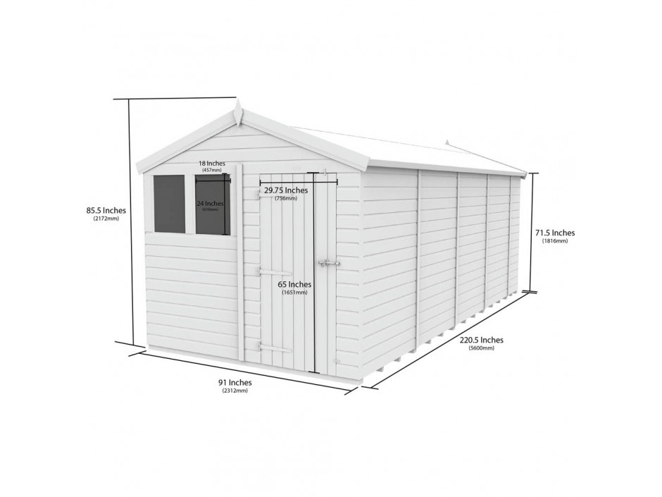 F&F 8ft x 19ft Apex Shed
