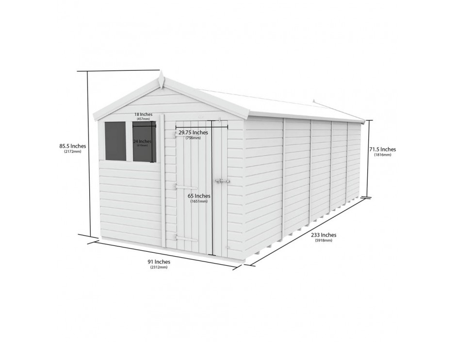 F&F 8ft x 20ft Apex Shed